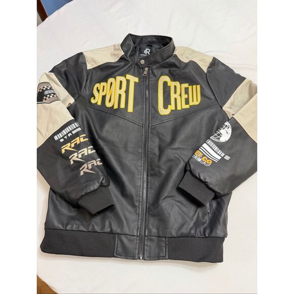 Refinery Republic Black Yellow Bomber Jacket Sport Racing Streetwear Men’s Large